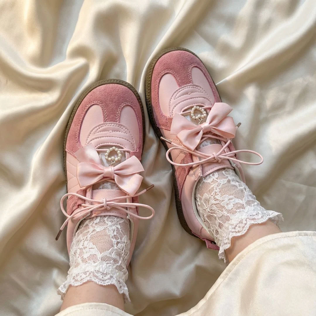Balletcore Pretty Pink Bow Heart Sneakers - Women's - Image 3