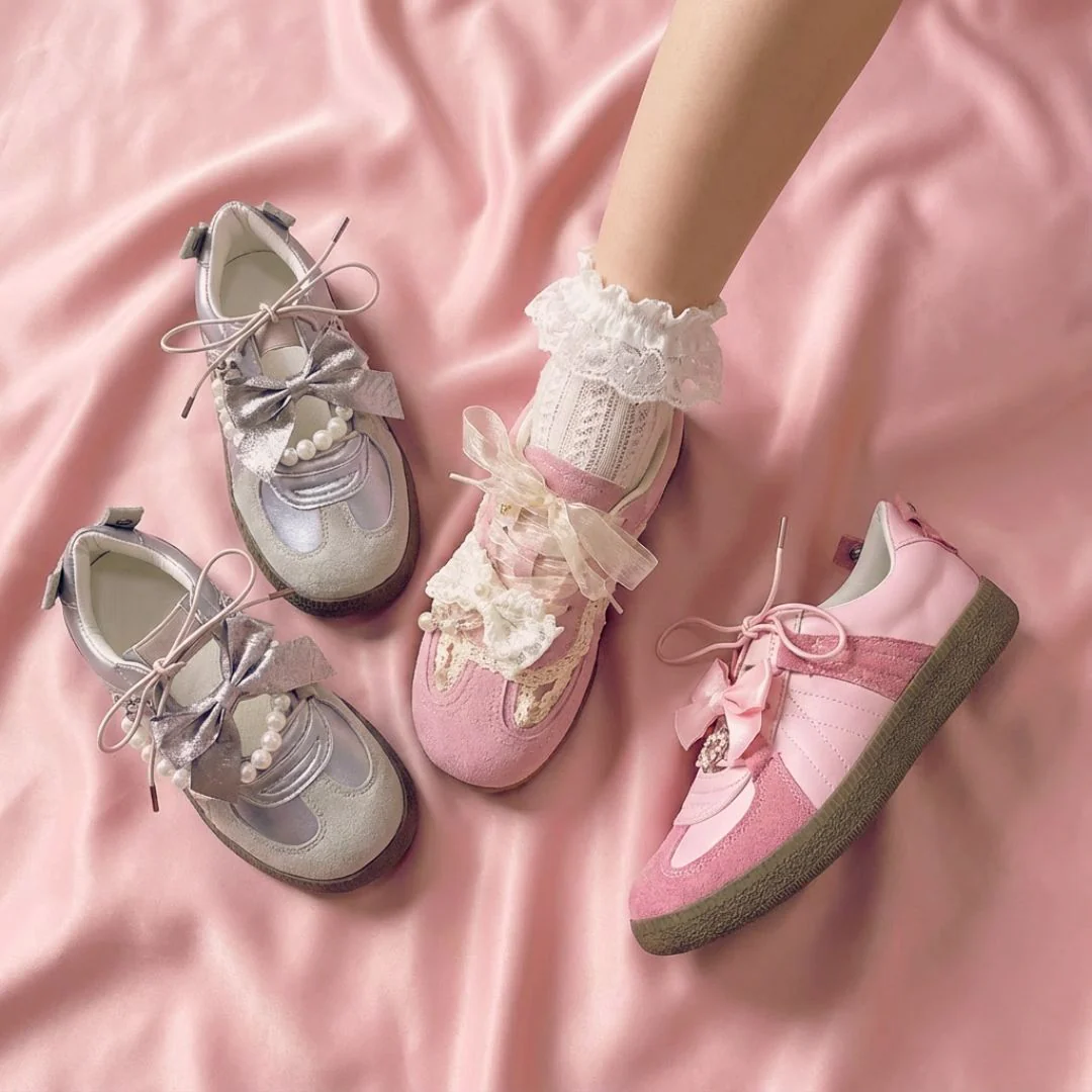 Balletcore Pretty Pink Bow Heart Sneakers - Women's - Image 5