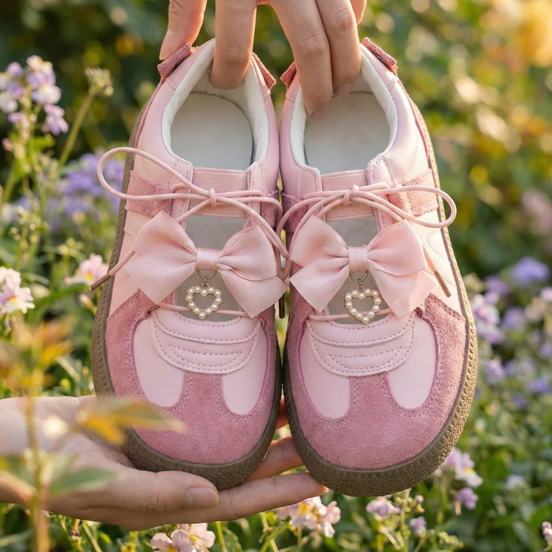 Balletcore Pretty Pink Bow Heart Sneakers - Women's - Image 7