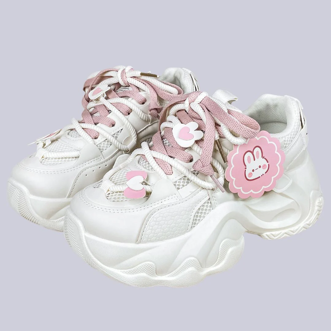 Blush Bunny Charm Chunky Sneakers - Unisex - Image 2