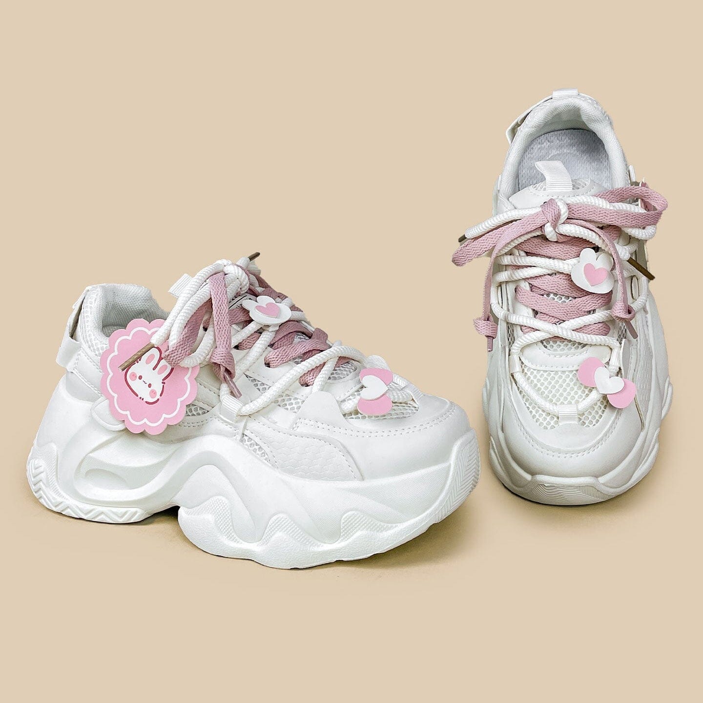Blush Bunny Charm Chunky Sneakers - Unisex - Image 6