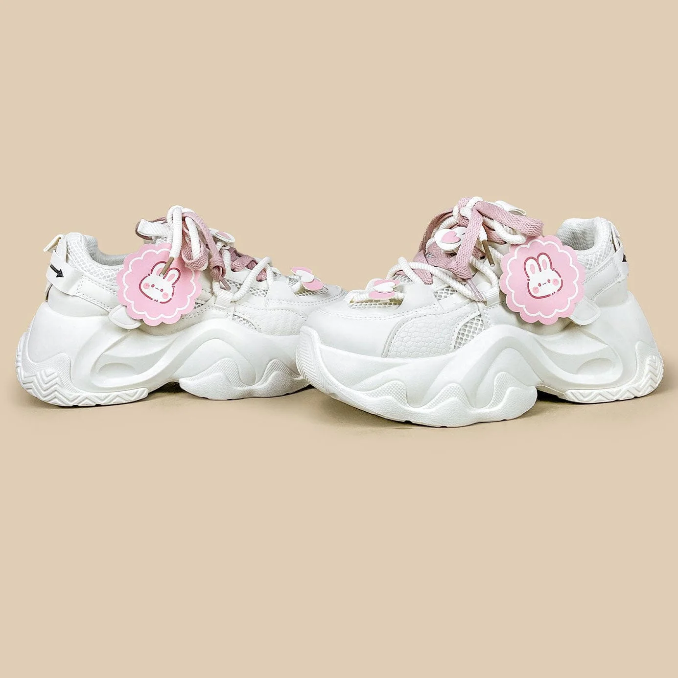 Blush Bunny Charm Chunky Sneakers - Unisex - Image 7