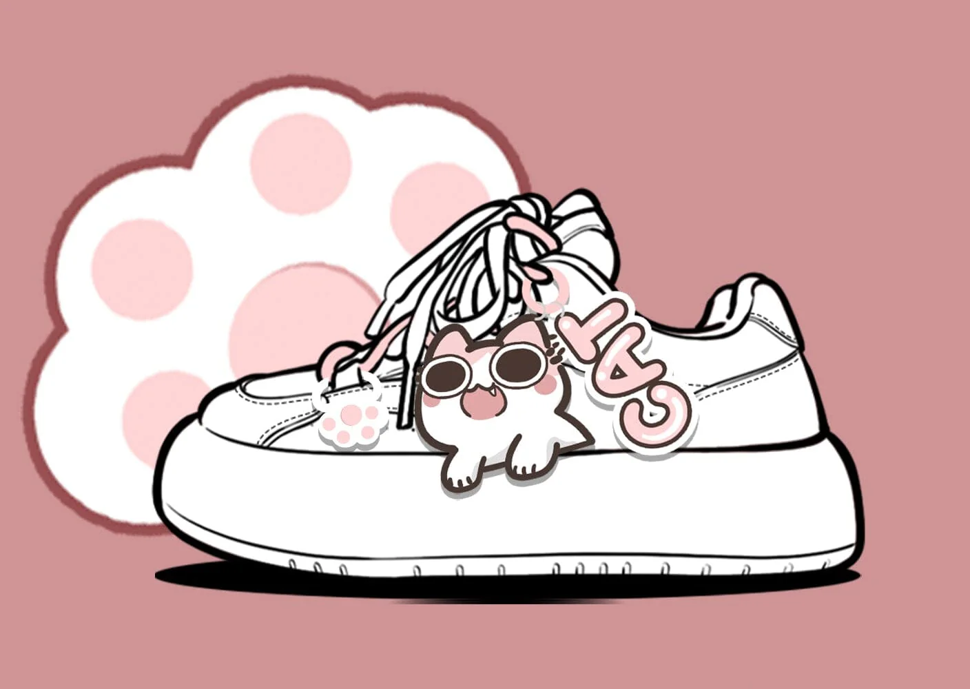 Blush Meow Chunky Casual Chunky Sneakers - Women's - Image 10