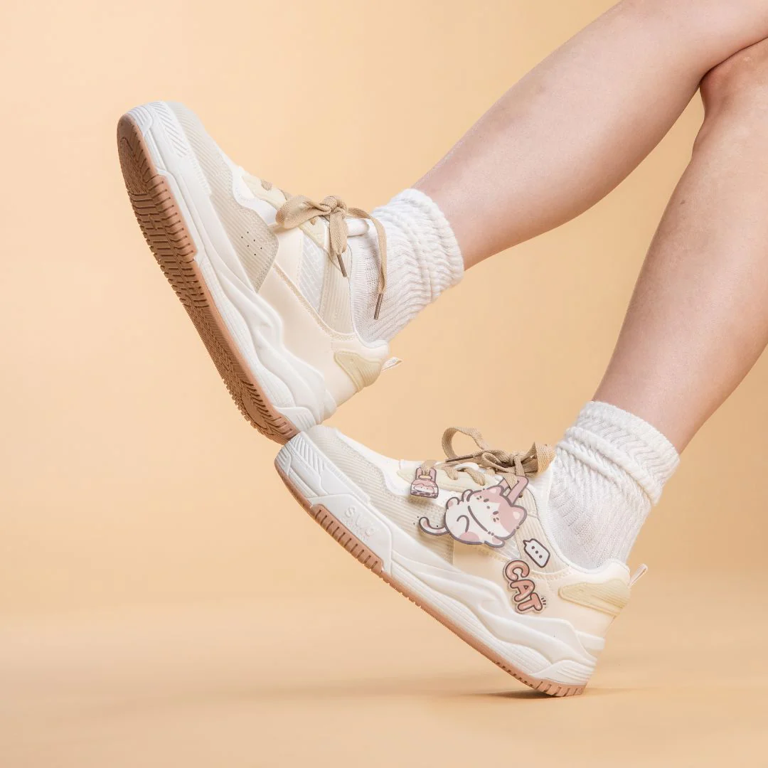 Boba Lovin Chubby Kitty White Sneakers - Women's - Image 8