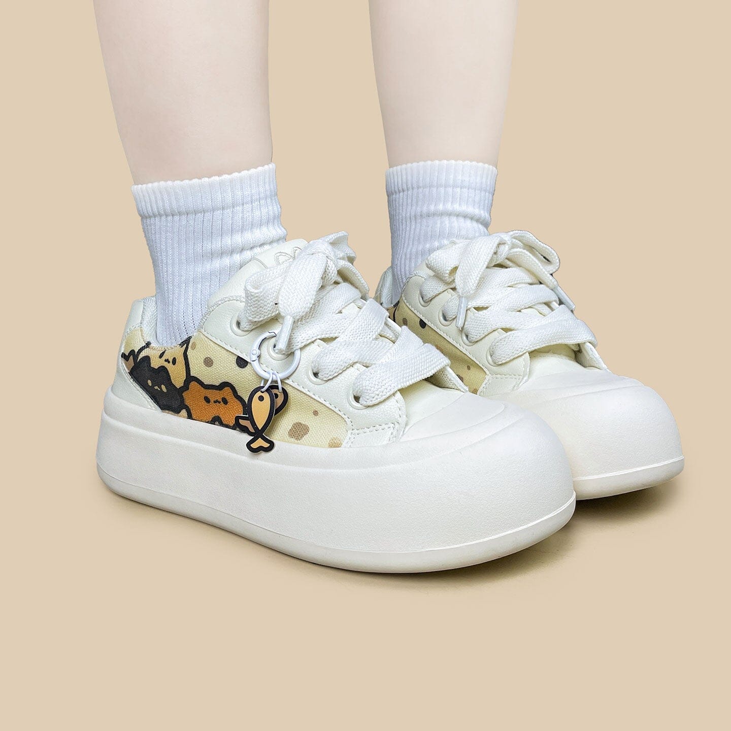Cat Cafe Print Chunky Sneakers - Women's - Image 8
