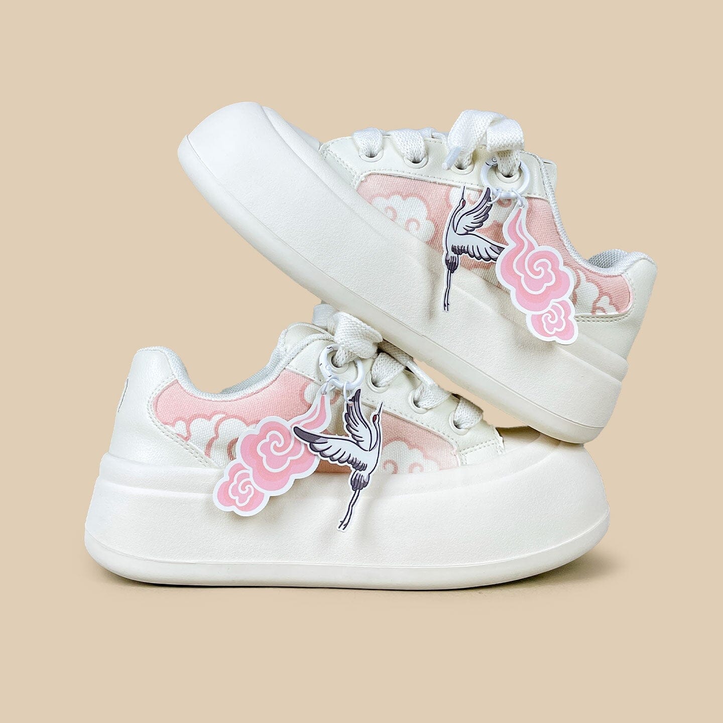 Celestial Crane Print Chunky Sneakers - Women's - Image 3