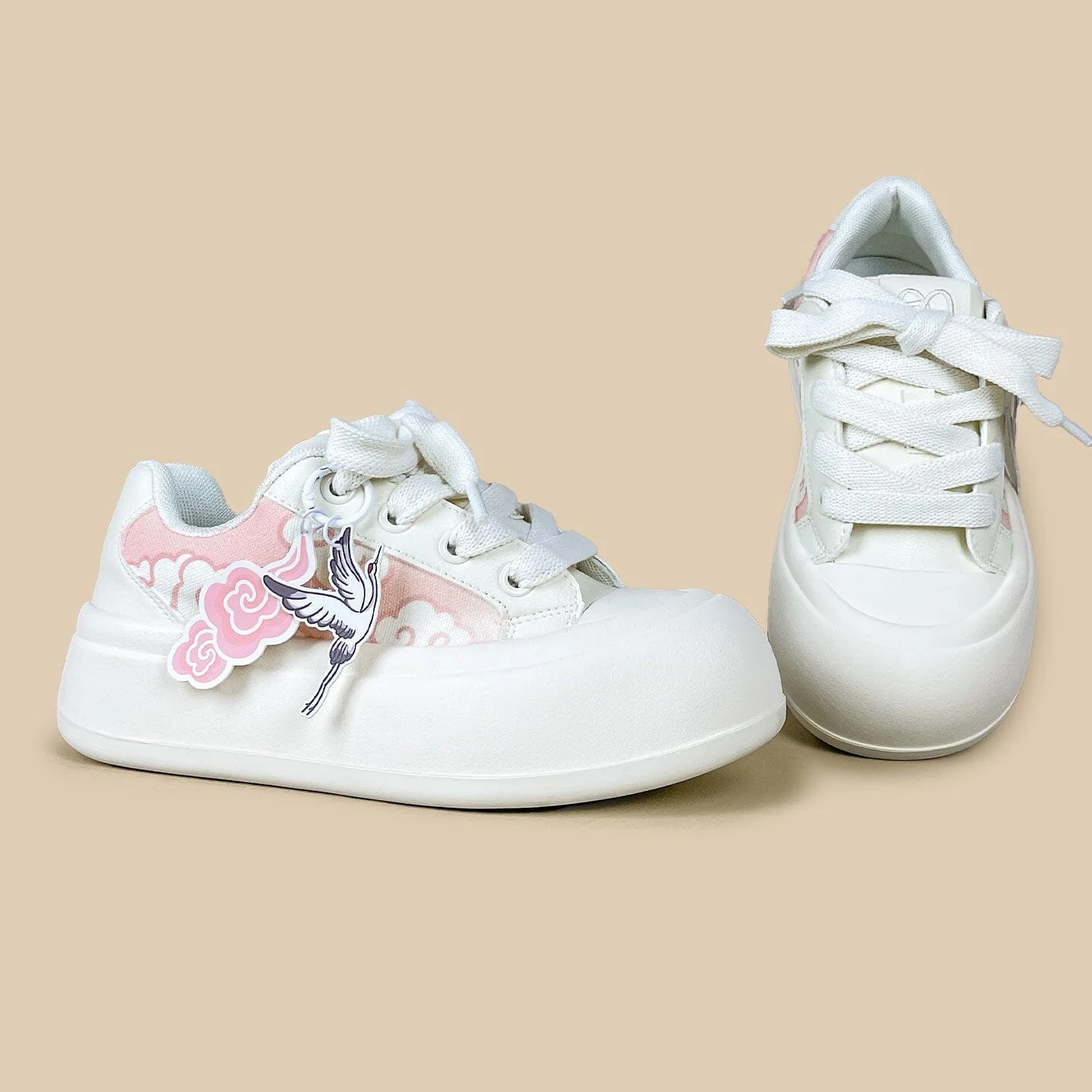 Celestial Crane Print Chunky Sneakers - Women's - Image 4