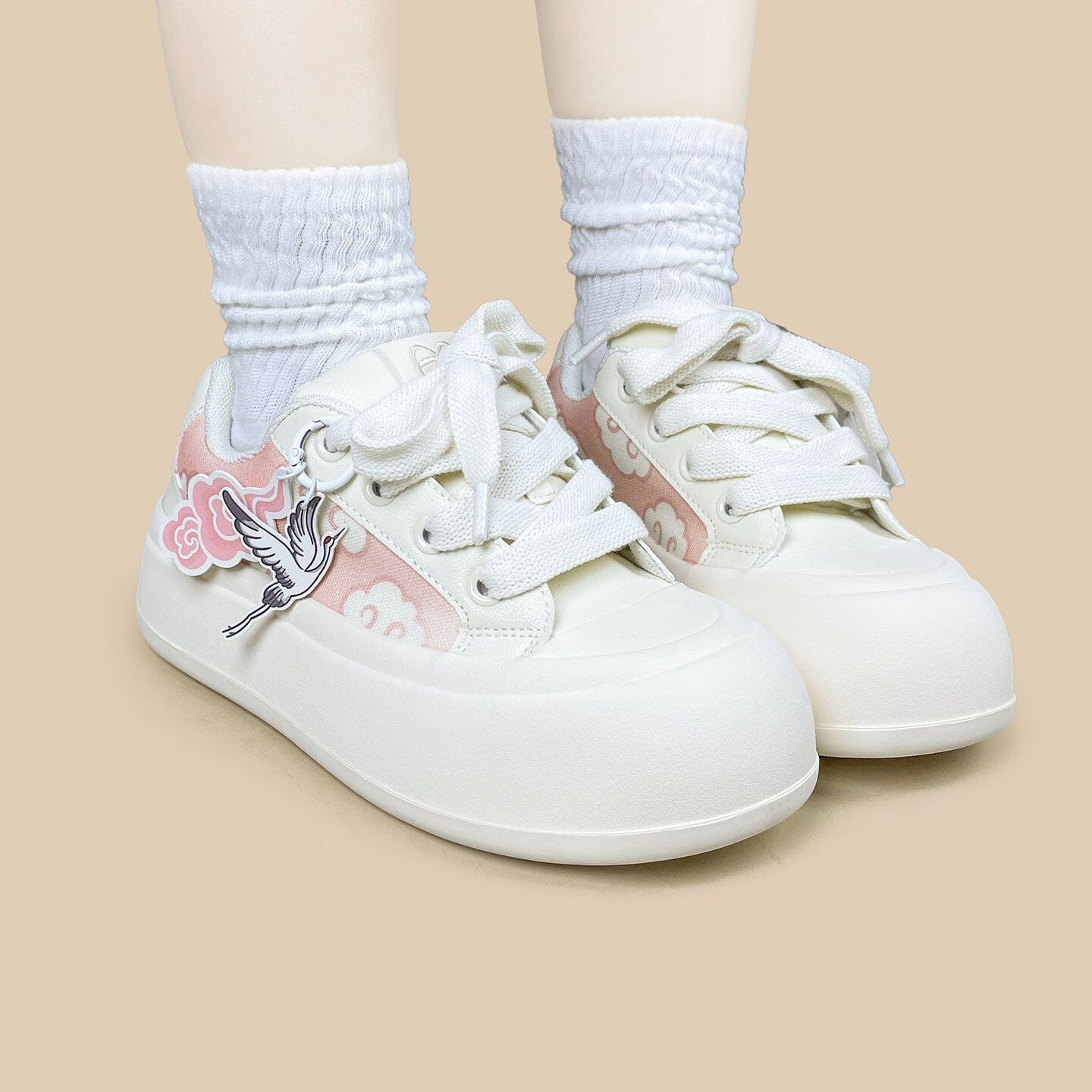 Celestial Crane Print Chunky Sneakers - Women's - Image 7