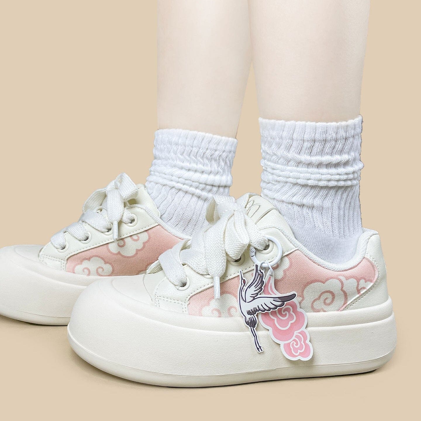 Celestial Crane Print Chunky Sneakers - Women's - Image 8