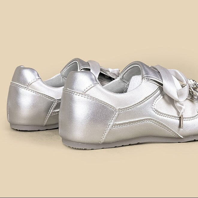 Celestial Metallic Silver Star Charm Sneakers - Women's - Image 5