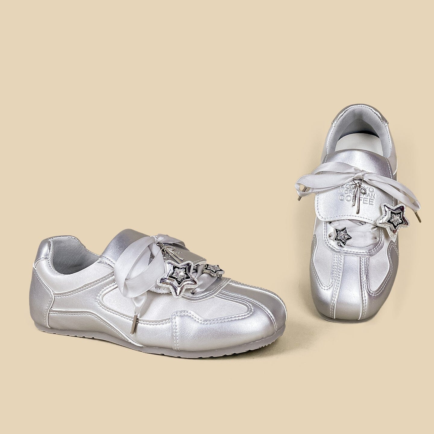 Celestial Metallic Silver Star Charm Sneakers - Women's - Image 6
