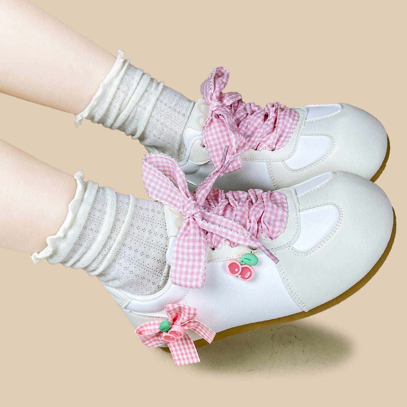 Cherry Girl Gingham Casual Sneakers – Women’s - Image 10