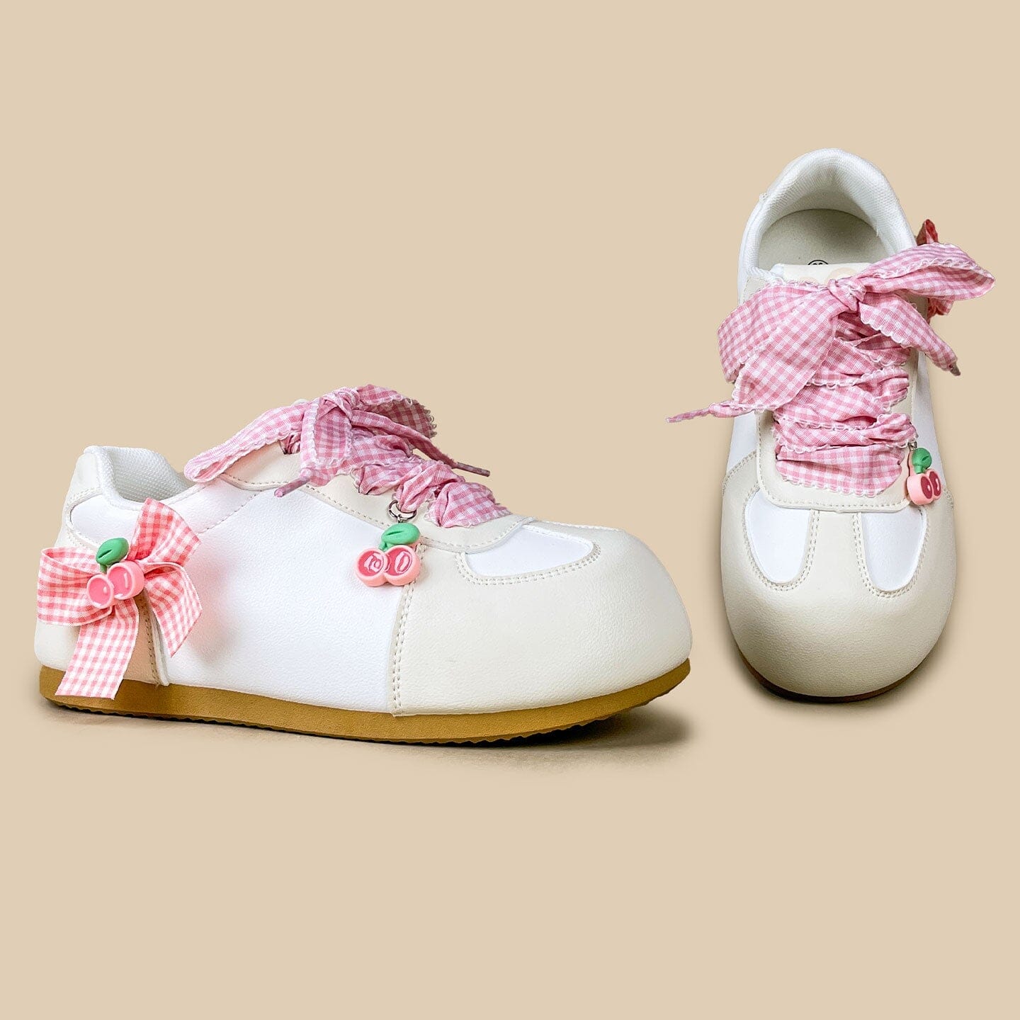 Cherry Girl Gingham Casual Sneakers – Women’s - Image 3