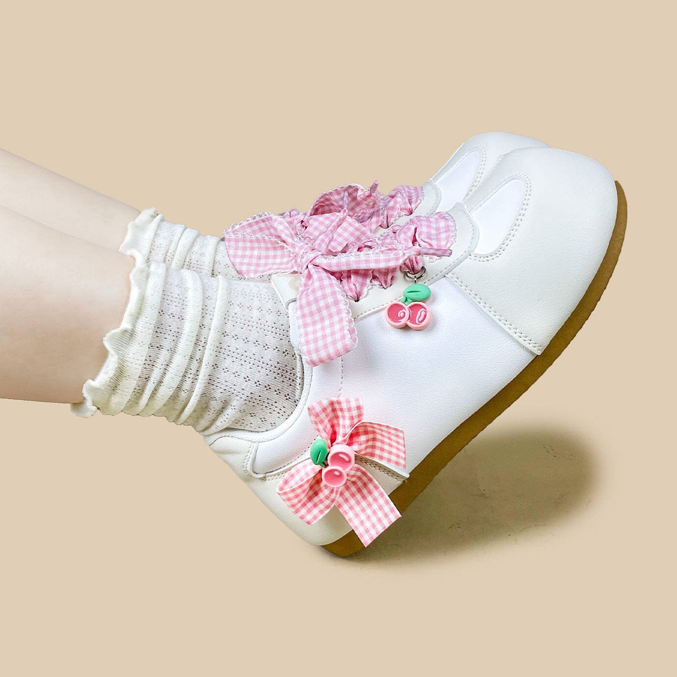 Cherry Girl Gingham Casual Sneakers – Women’s - Image 6