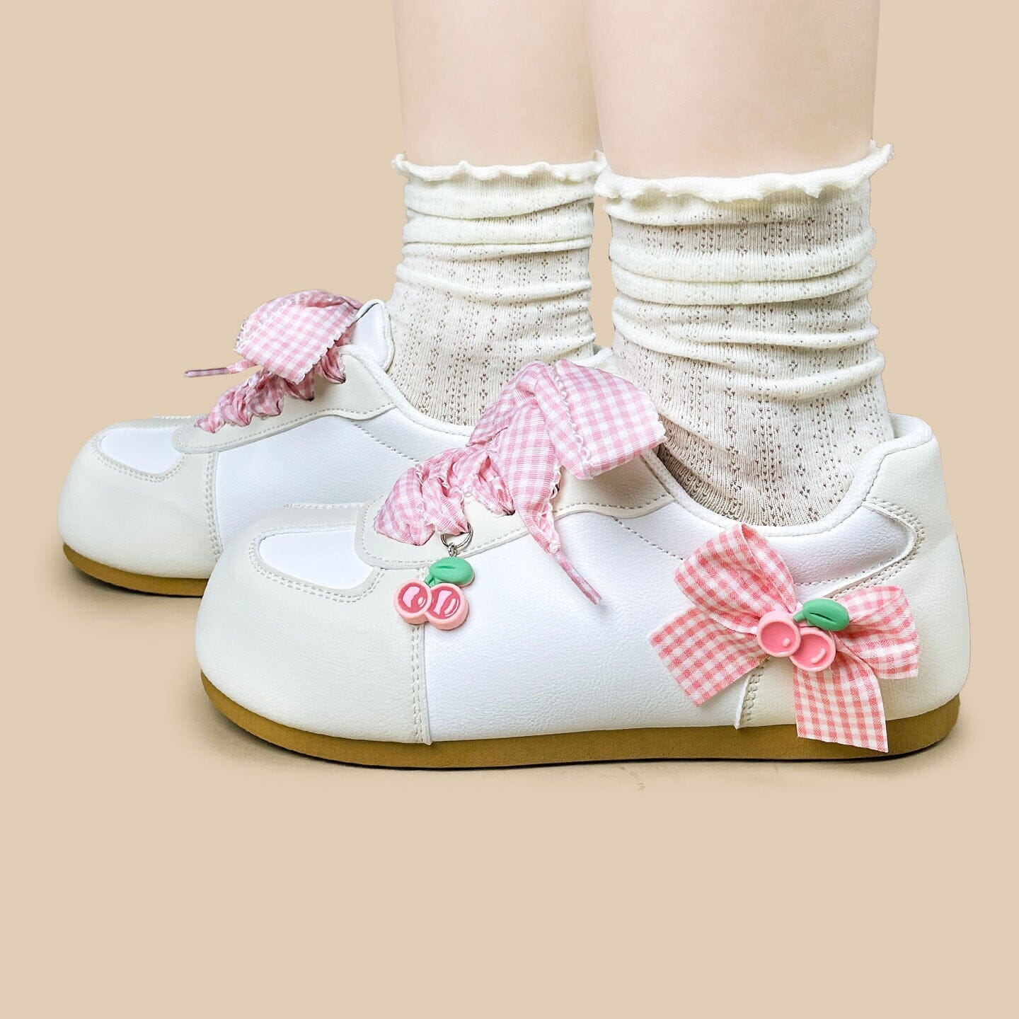 Cherry Girl Gingham Casual Sneakers – Women’s - Image 8