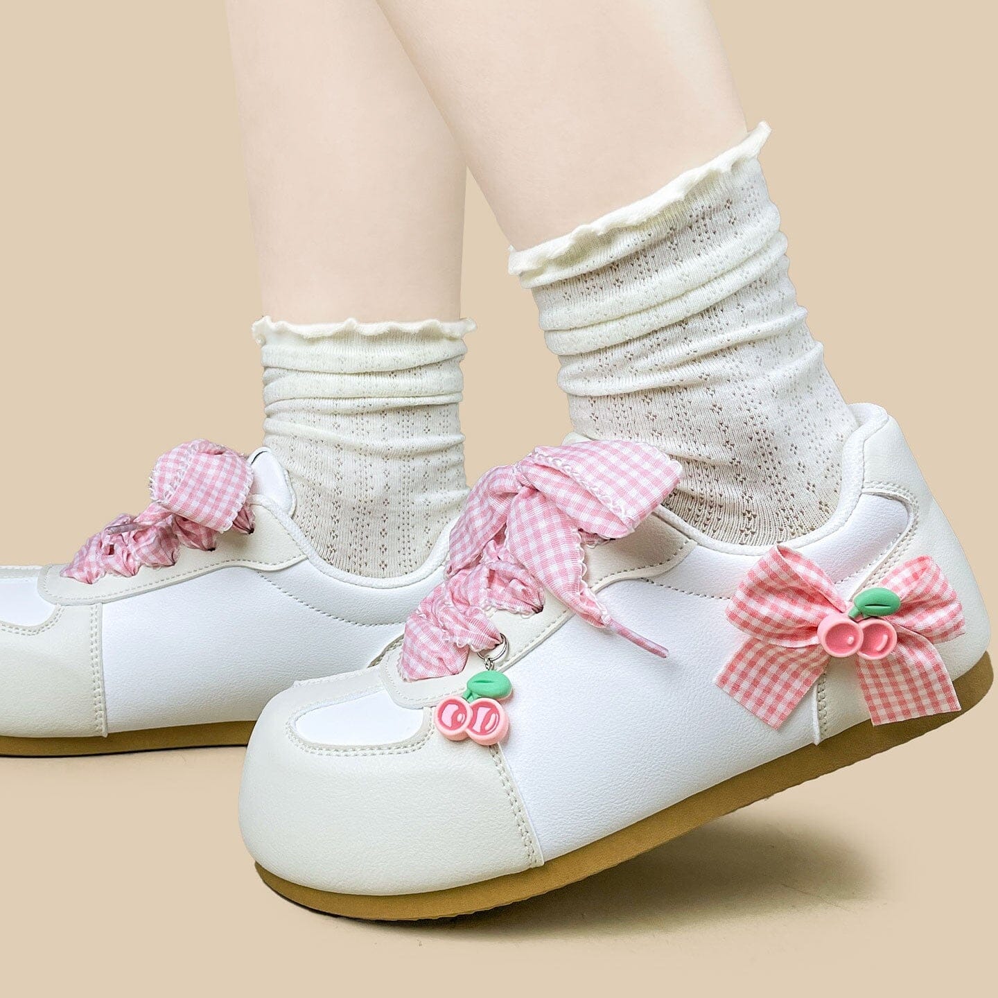 Cherry Girl Gingham Casual Sneakers – Women’s - Image 9
