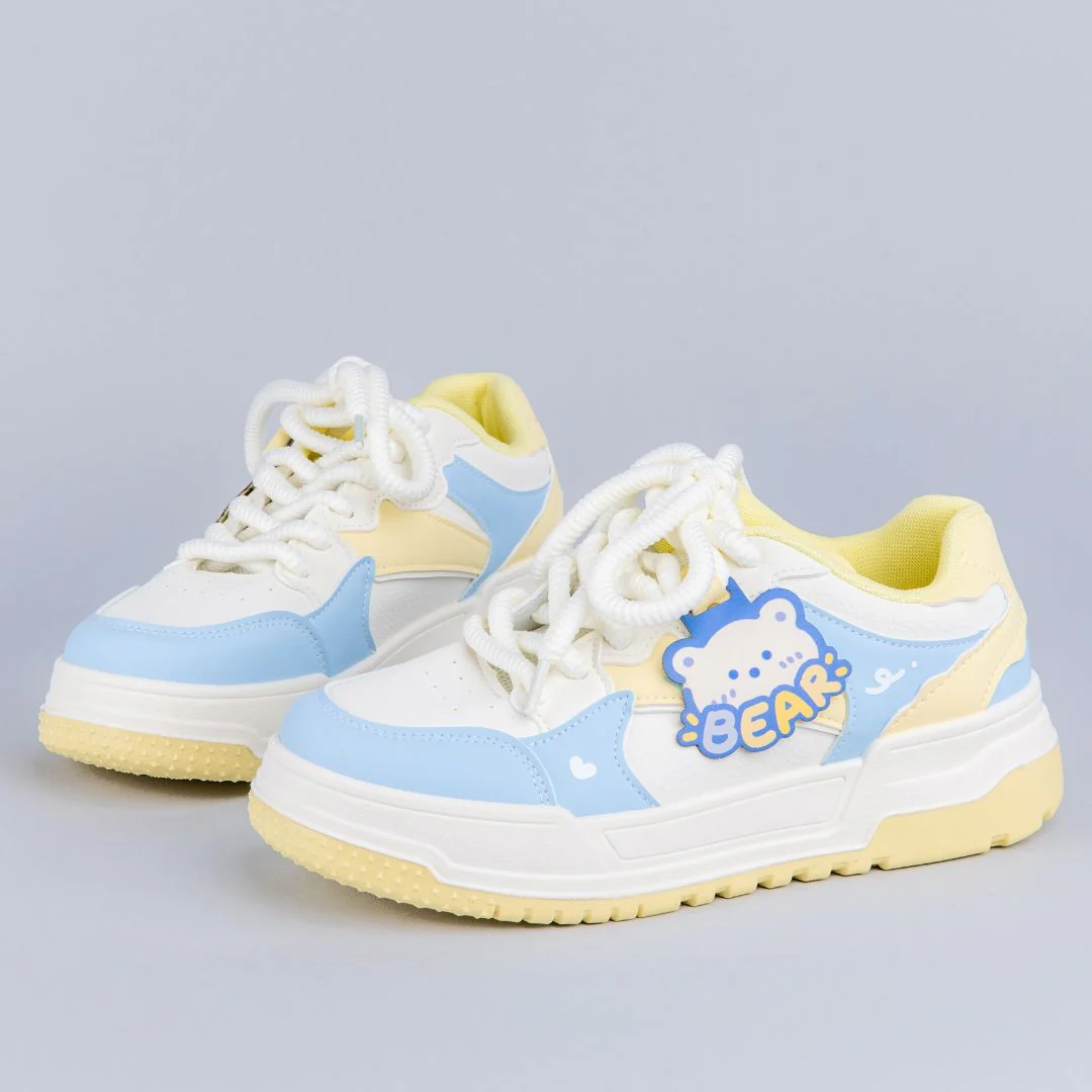 *CLEARANCE* Beary Bright Chunky Casual White Sneakers - Women's - Image 3