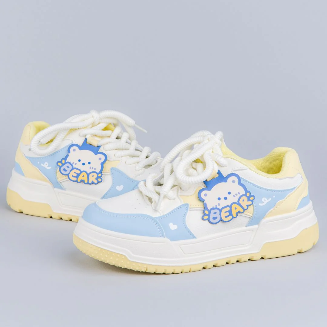 *CLEARANCE* Beary Bright Chunky Casual White Sneakers - Women's - Image 4