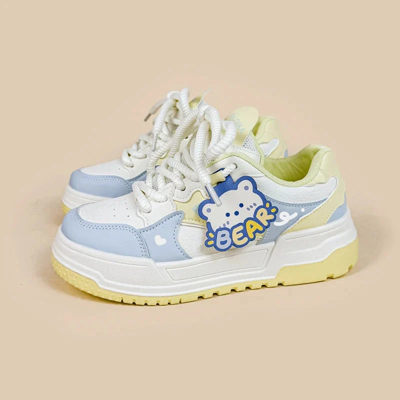*CLEARANCE* Beary Bright Chunky Casual White Sneakers - Women's - Image 8