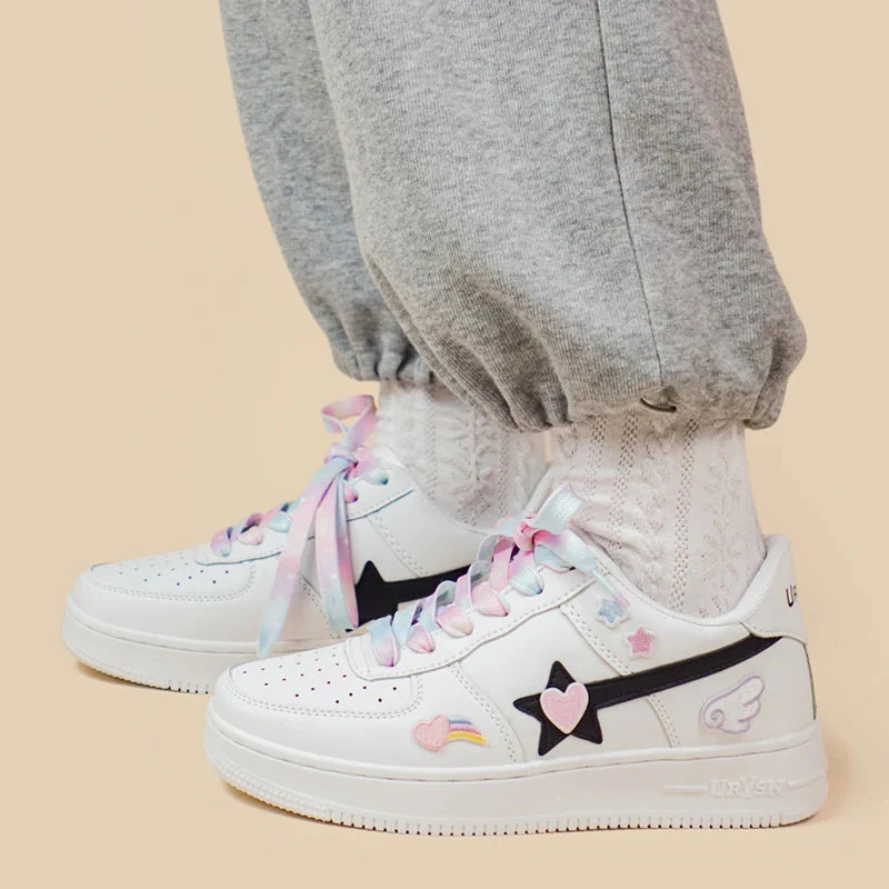 *CLEARANCE* Charming Hearts Casual White Shoes - Unisex - Image 3