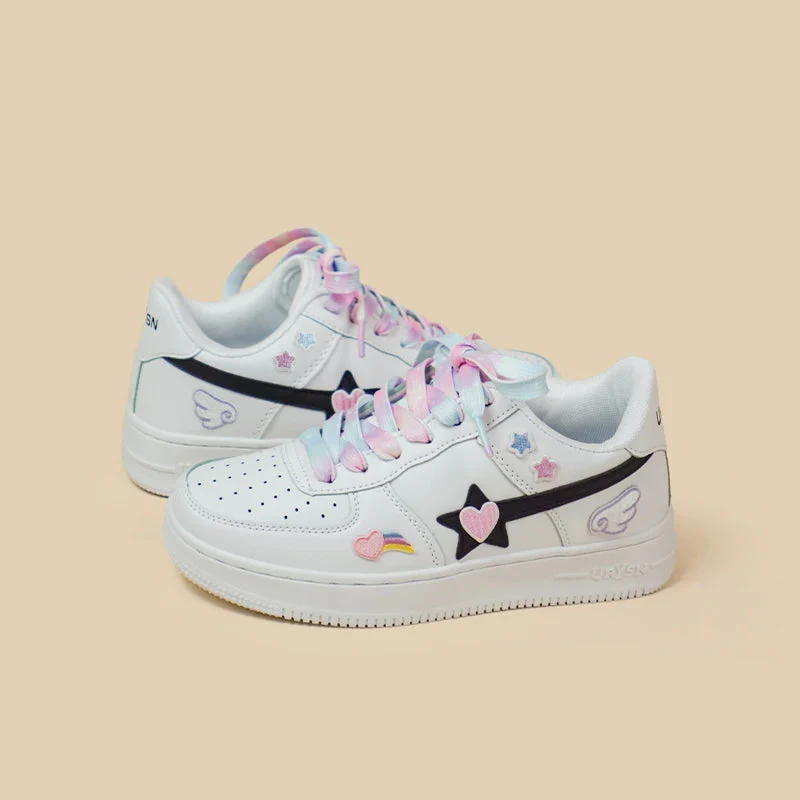 *CLEARANCE* Charming Hearts Casual White Shoes - Unisex - Image 5