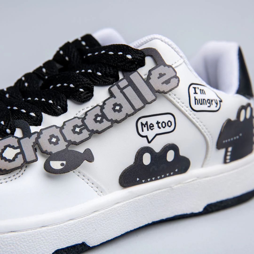 *CLEARANCE* Chunky Hungry Crocodile Casual White Sneakers - Unisex - Image 2