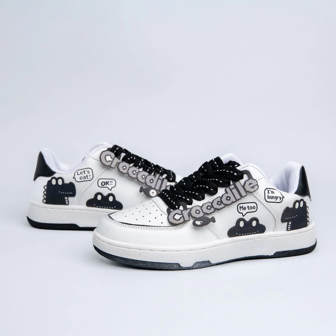 *CLEARANCE* Chunky Hungry Crocodile Casual White Sneakers - Unisex - Image 3