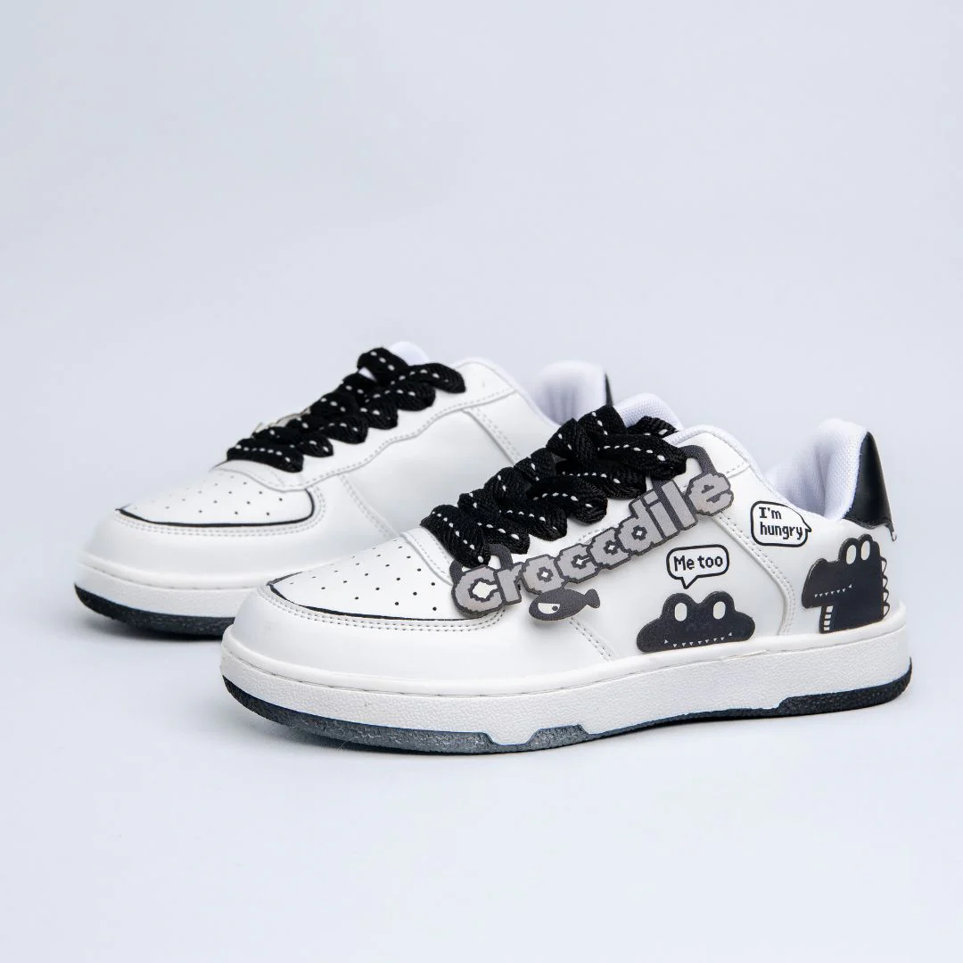 *CLEARANCE* Chunky Hungry Crocodile Casual White Sneakers - Unisex - Image 4