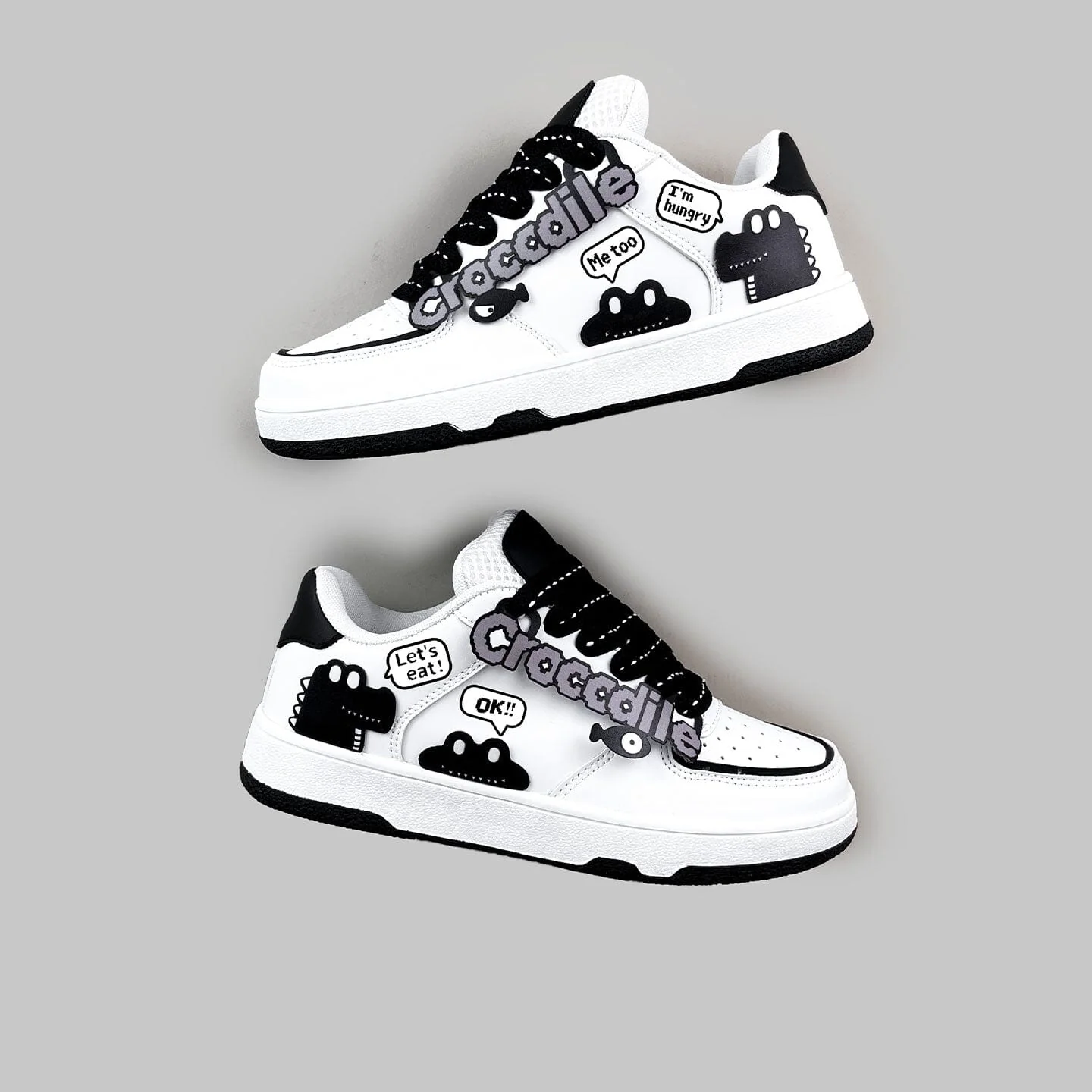 *CLEARANCE* Chunky Hungry Crocodile Casual White Sneakers - Unisex - Image 5