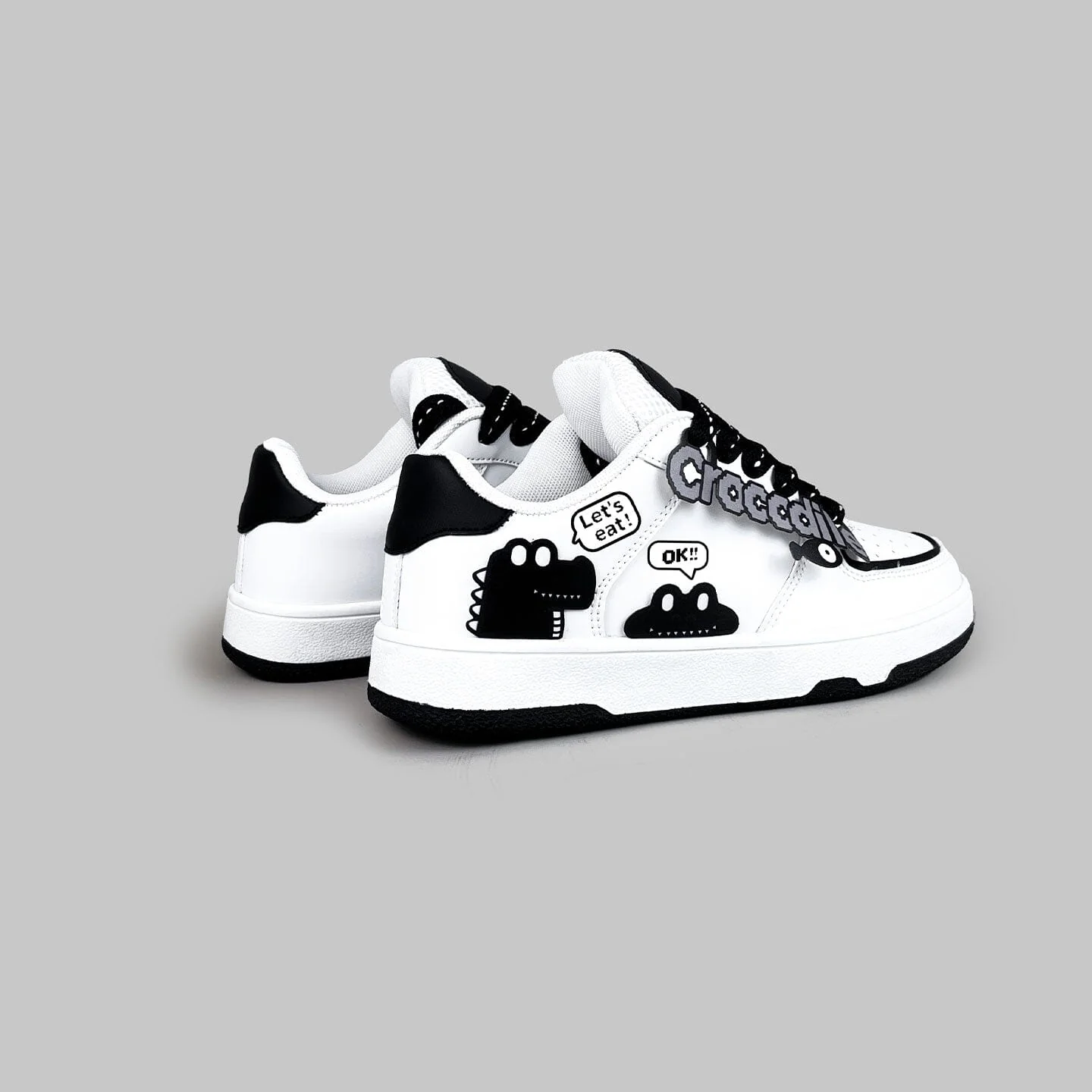 *CLEARANCE* Chunky Hungry Crocodile Casual White Sneakers - Unisex - Image 6
