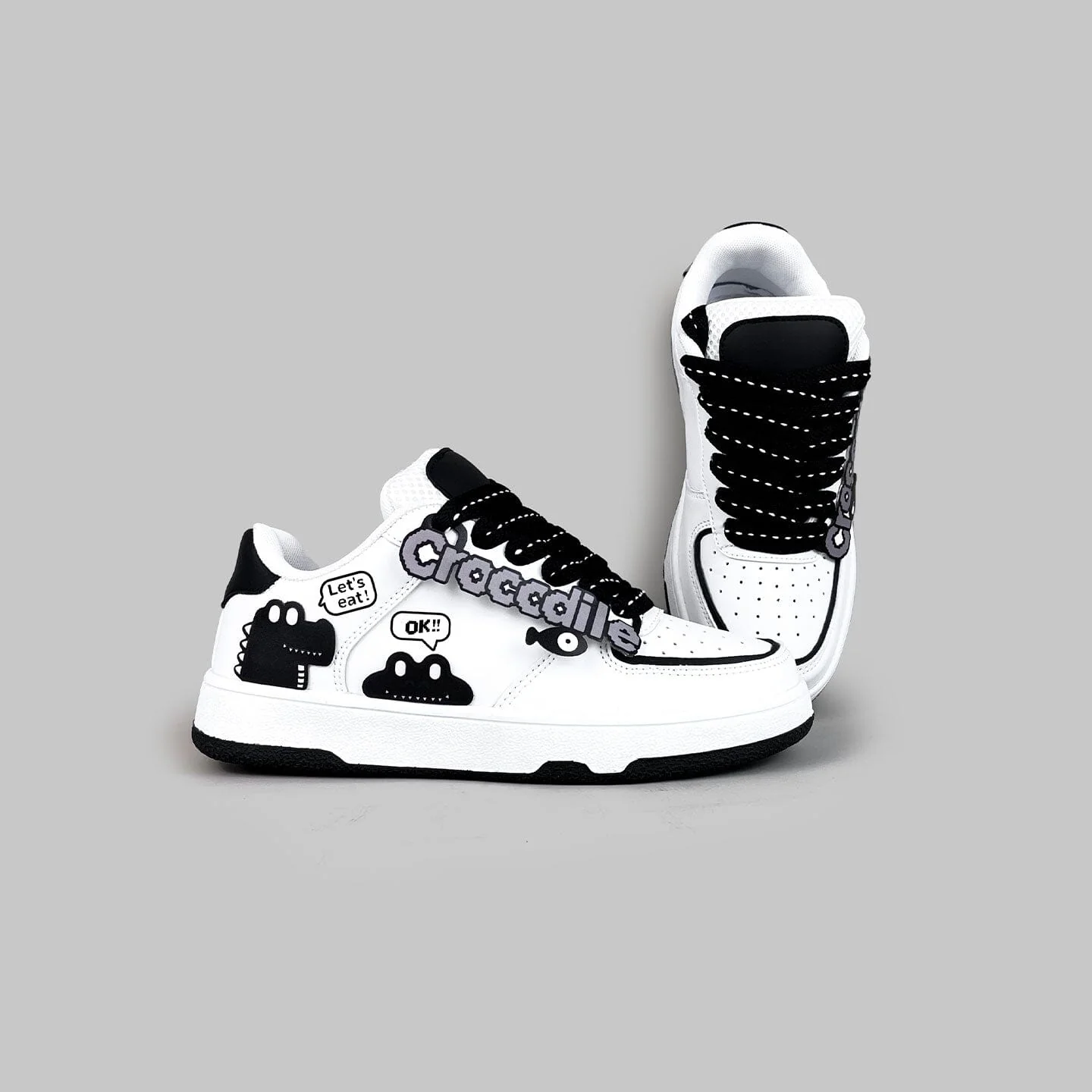 *CLEARANCE* Chunky Hungry Crocodile Casual White Sneakers - Unisex - Image 7