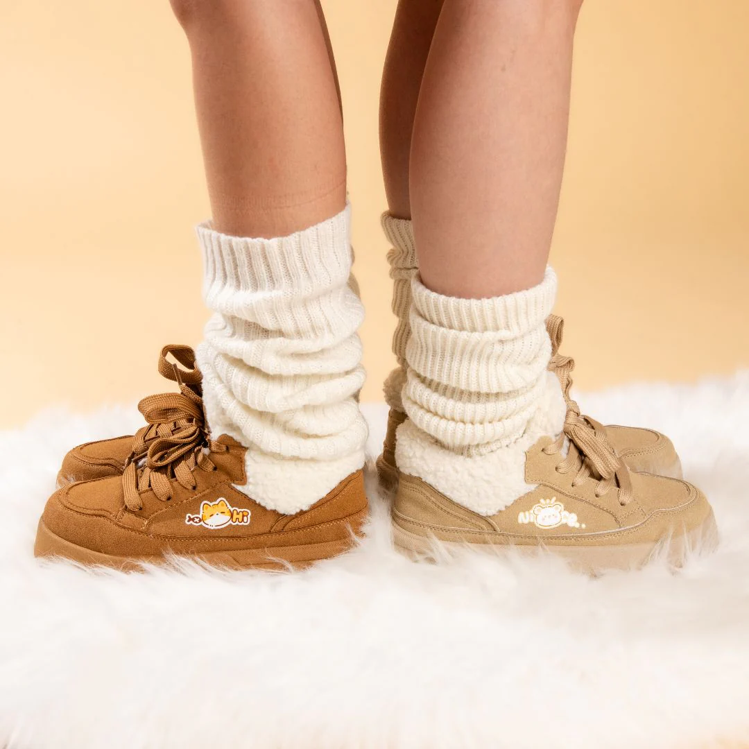 Cozy Bear Ultra Chunky Beige Mid Top Shoes - Women's - Image 6