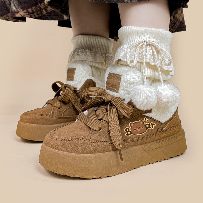 *CLEARANCE* Cozy Bear Ultra Chunky Brown Mid Top Shoes - Women's - Image 6