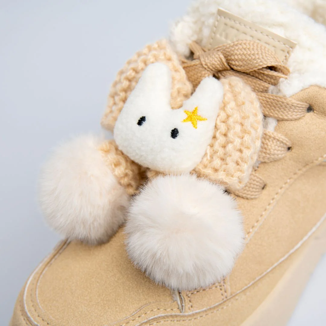 Cozy Bunny Ultra Chunky Beige Mid Top Shoes - Women's - Image 3
