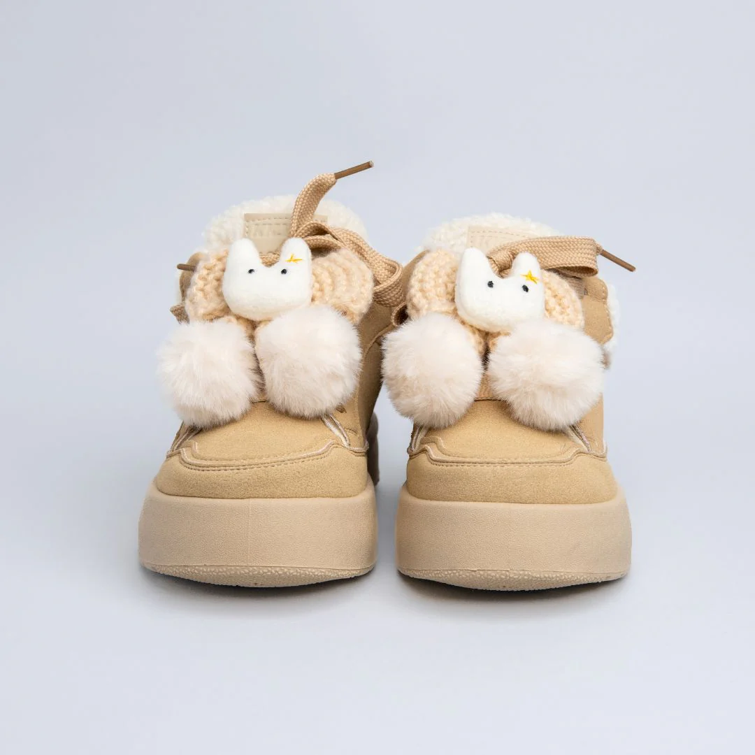 Cozy Bunny Ultra Chunky Beige Mid Top Shoes - Women's - Image 4