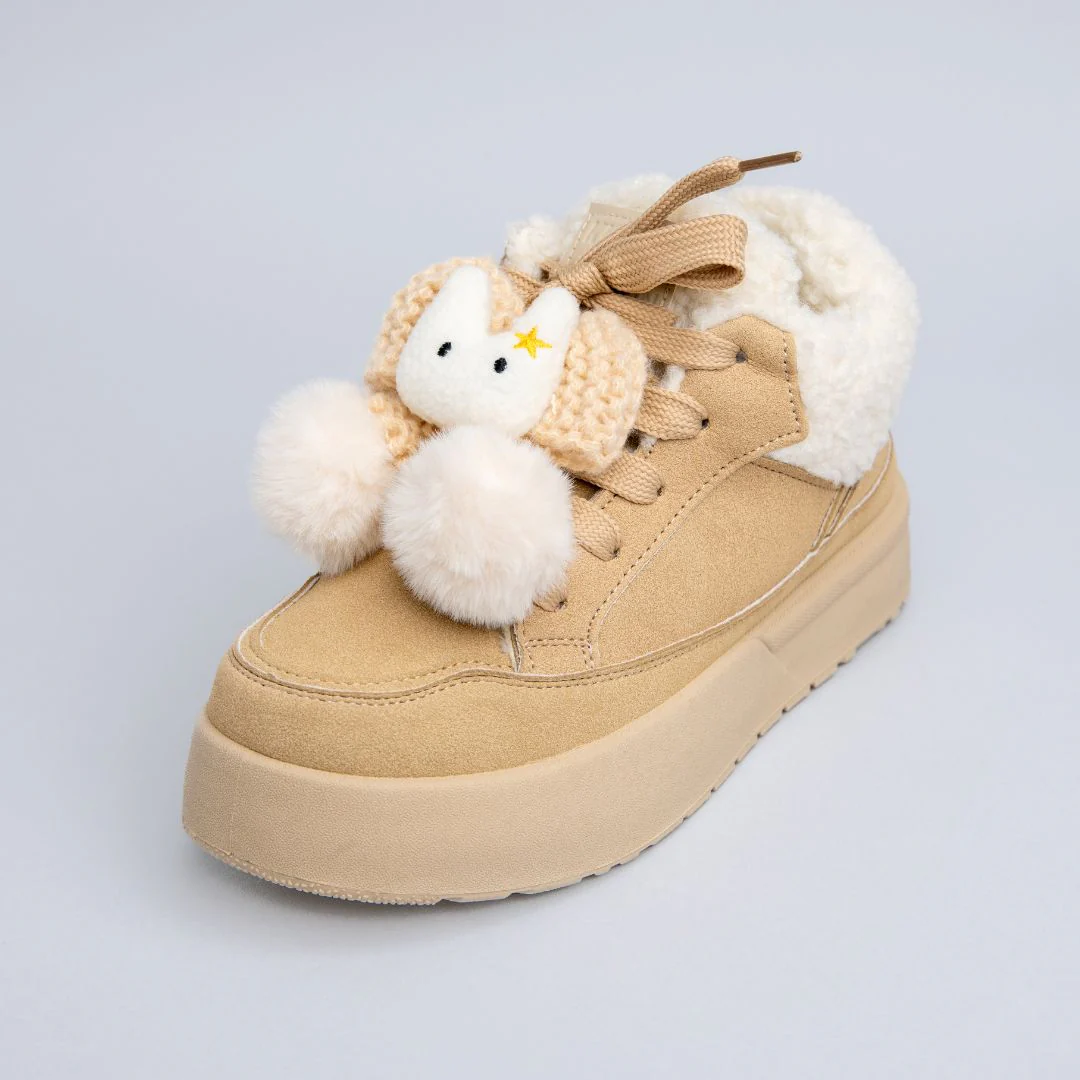 Cozy Bunny Ultra Chunky Beige Mid Top Shoes - Women's - Image 5