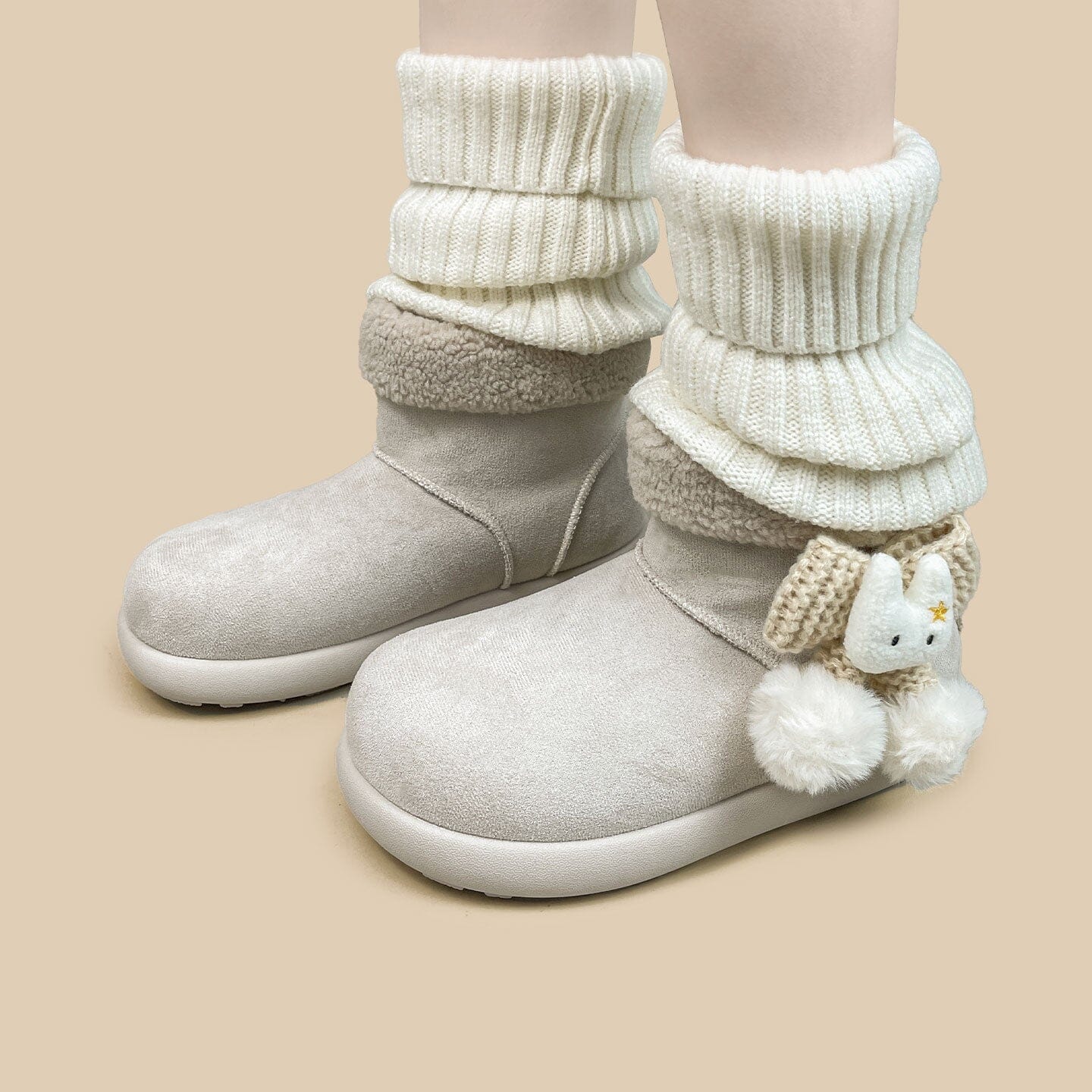 *CLEARANCE* Cozy Bunny Ultra Soft White Winter Boots - Women's - Image 8
