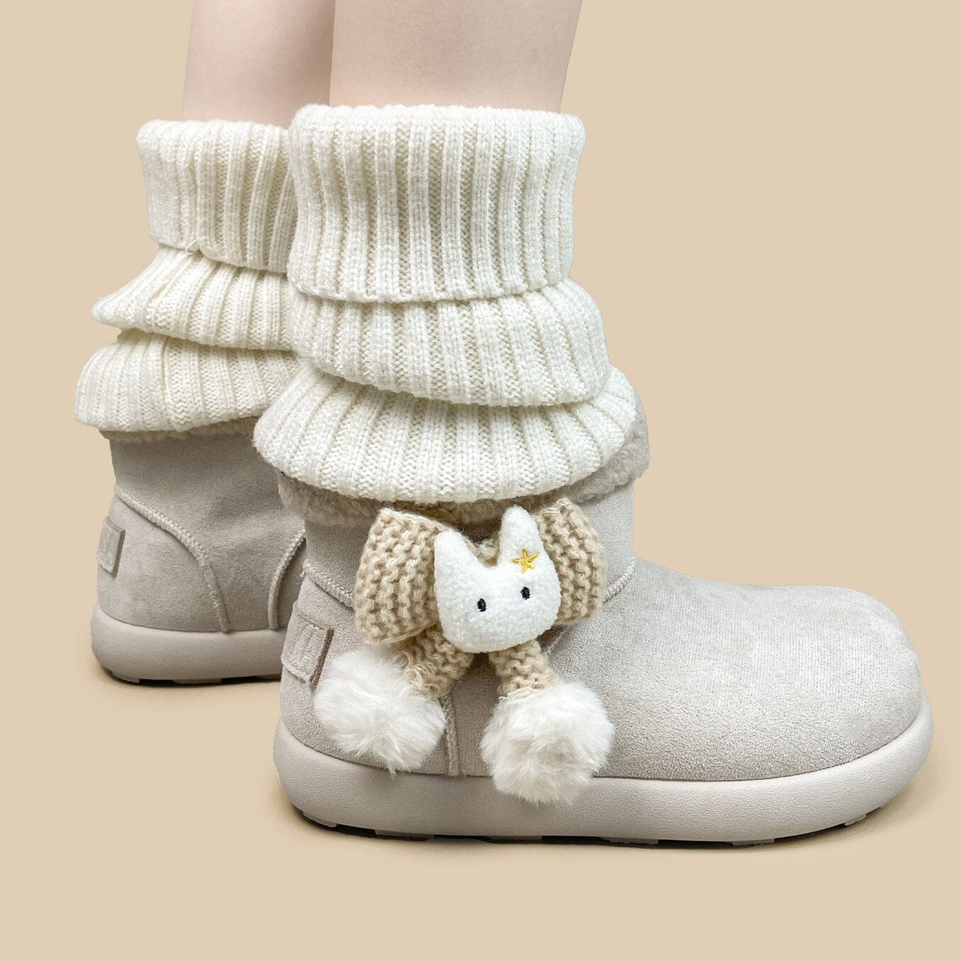 *CLEARANCE* Cozy Bunny Ultra Soft White Winter Boots - Women's - Image 9