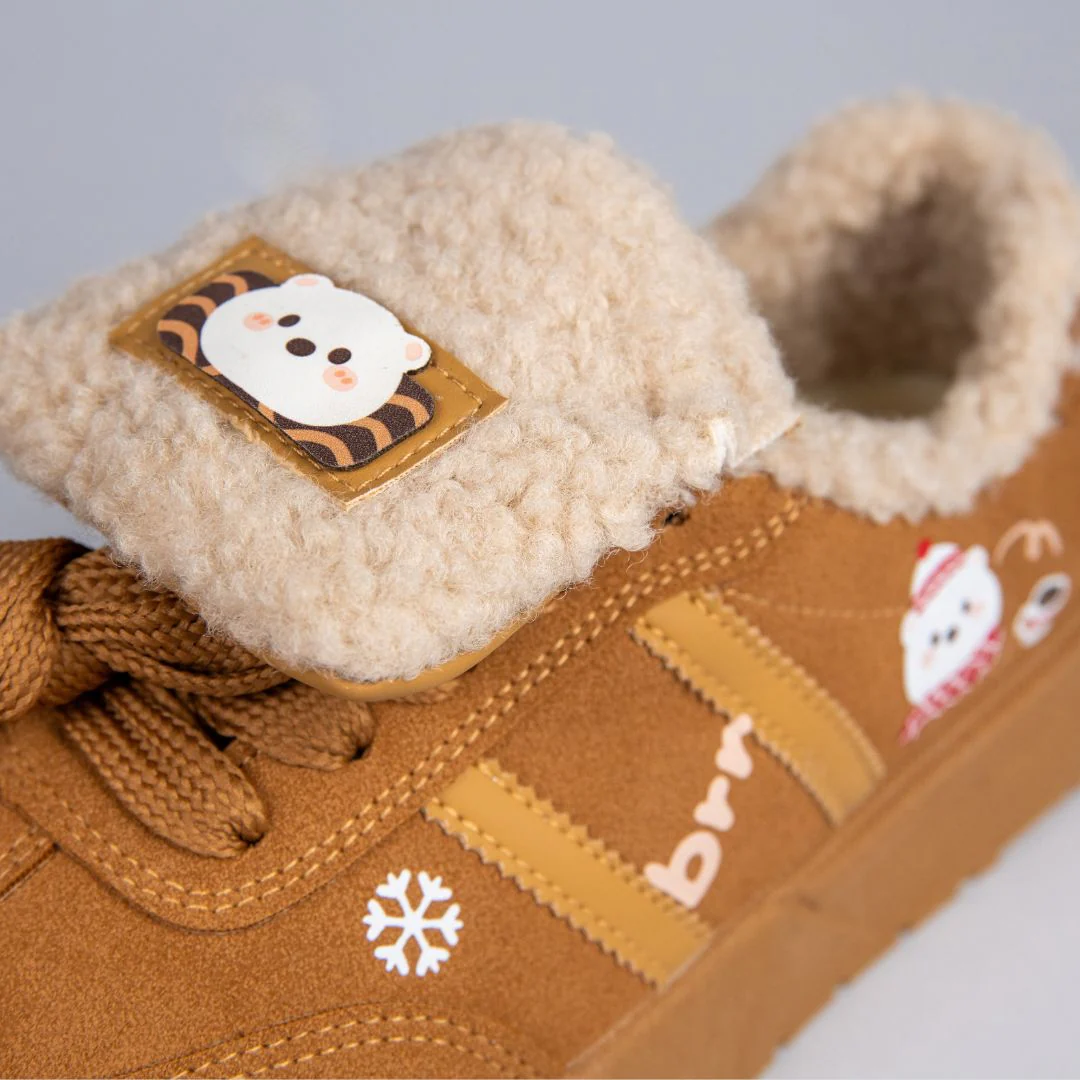 *CLEARANCE* Cozy Fluffy Polar Bear Fleece Lined Foldover Sneakers - Women's - Image 2