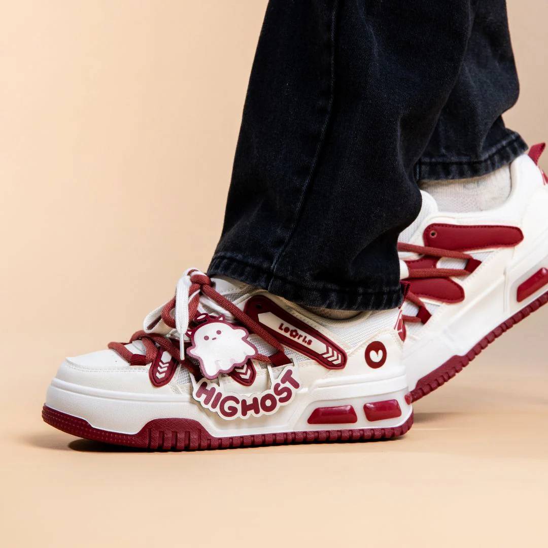 Friendly Ghost Chunky Casual Red Sneakers - Unisex - Image 6