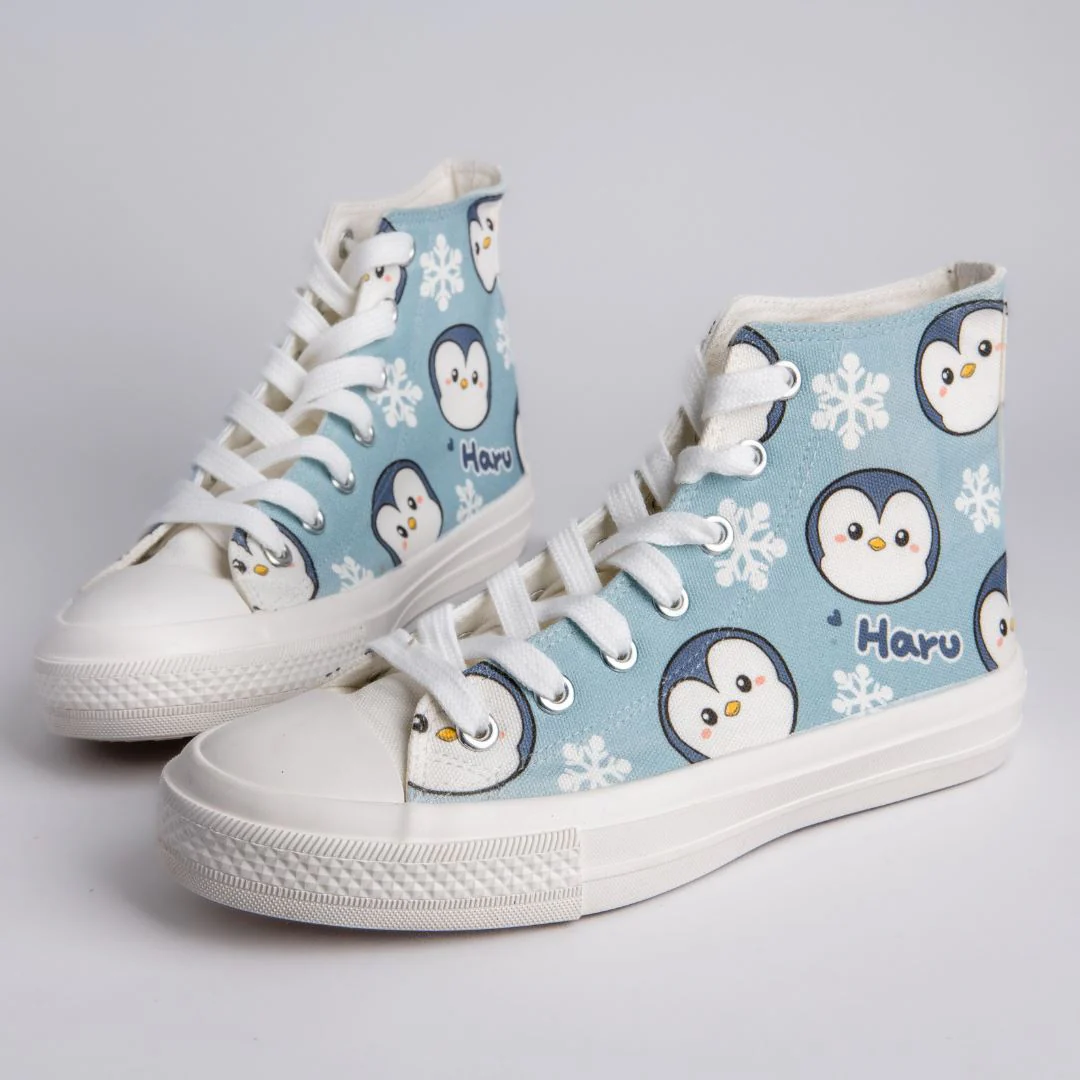 *CLEARANCE* Haru the Penguin High Top Canvas Shoes - Unisex - Image 6