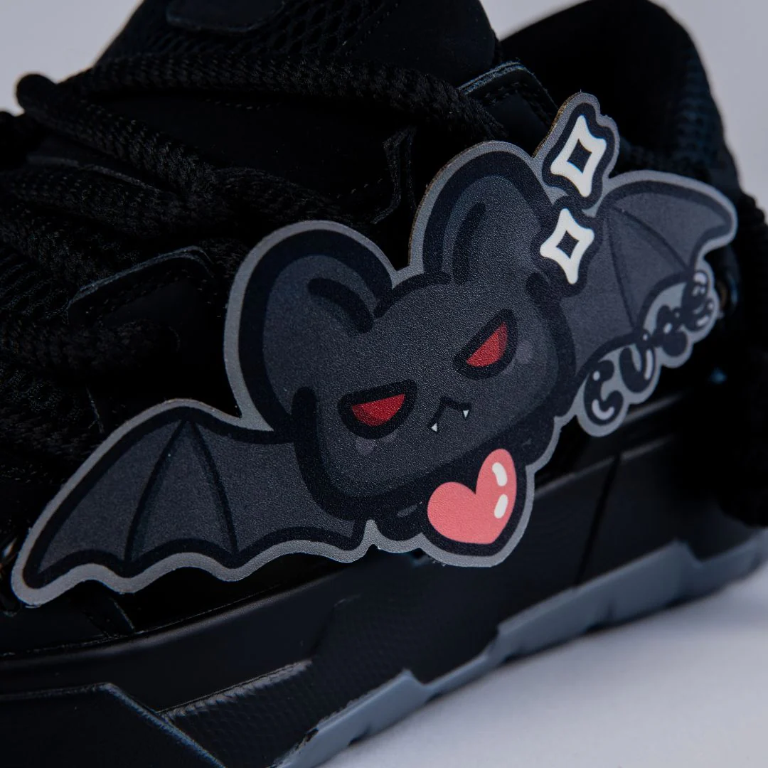 Kawaii Bat Midnight Black Chunky Shoes - Unisex - Image 2