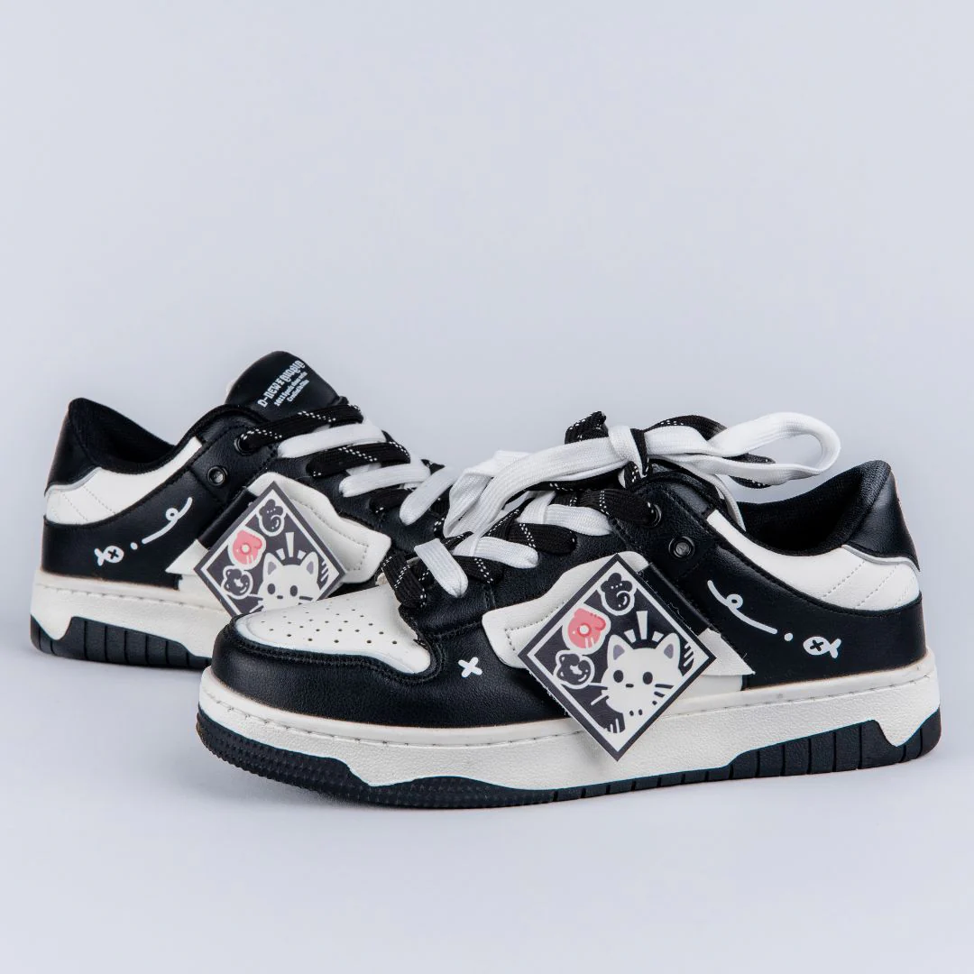 Kawaii Cat Chunky Black Shoes - Unisex - Image 5
