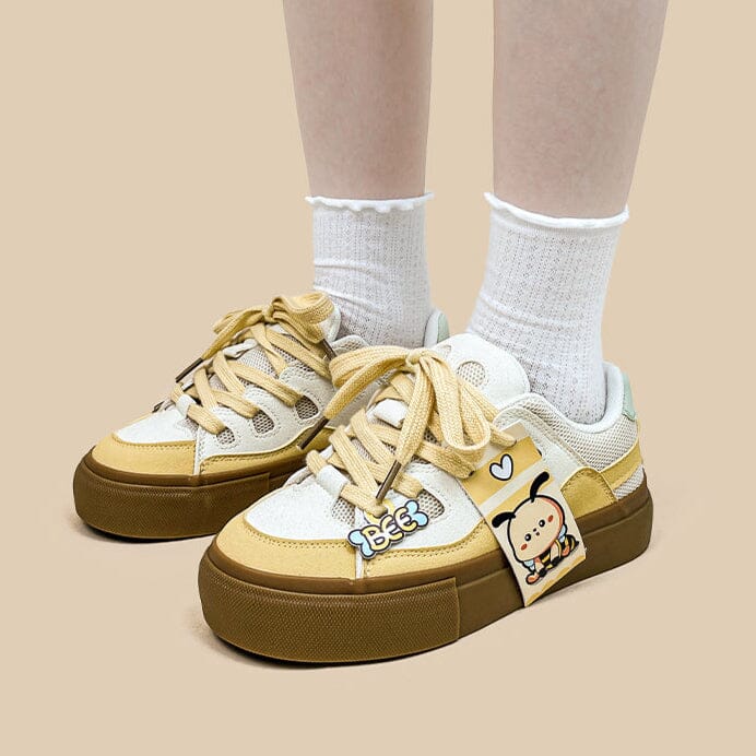 *CLEARANCE* Lovely Buzzley the Bumblebee Casual Colorblock Sneakers - Women's - Image 6