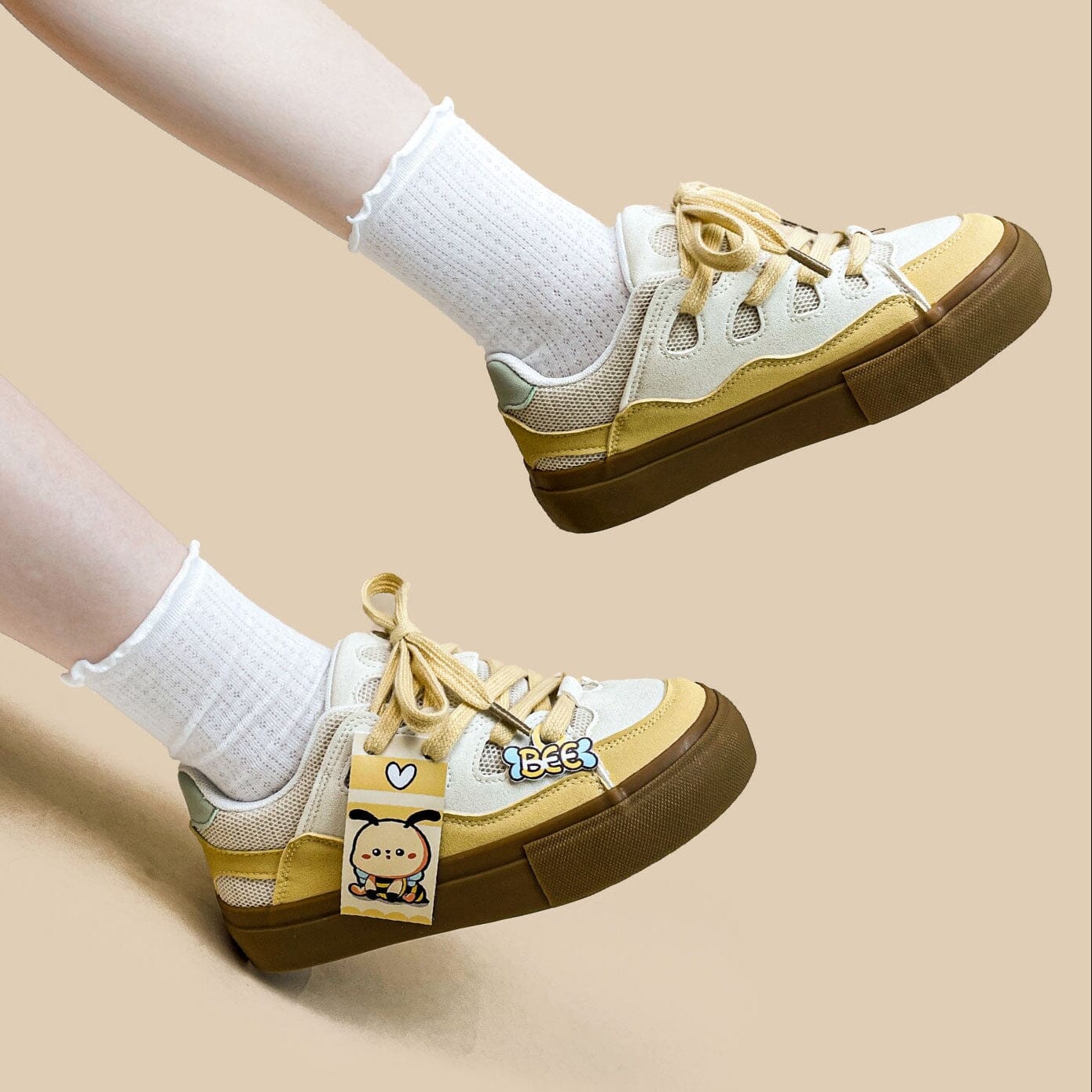 *CLEARANCE* Lovely Buzzley the Bumblebee Casual Colorblock Sneakers - Women's - Image 8