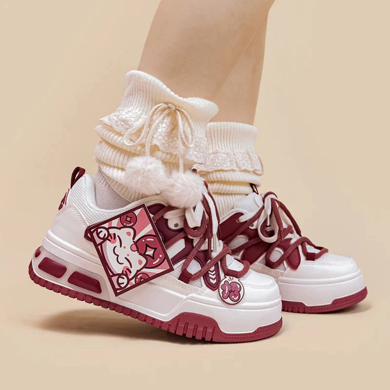 *CLEARANCE* Lunar New Year Chubby Kitty Chunky Casual Sneakers - Women's - Image 4
