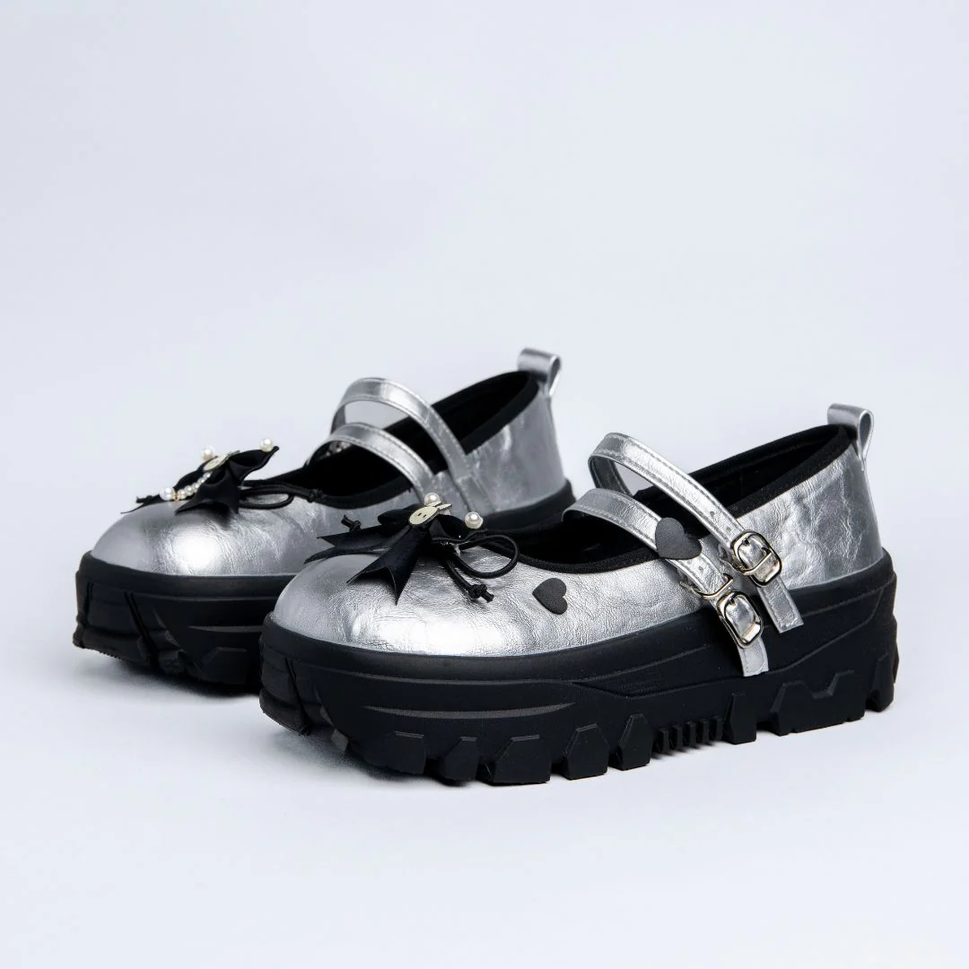 *CLEARANCE* Moonlight Silver Bunny Mary Janes Platform Sneakers - Women's - Image 3