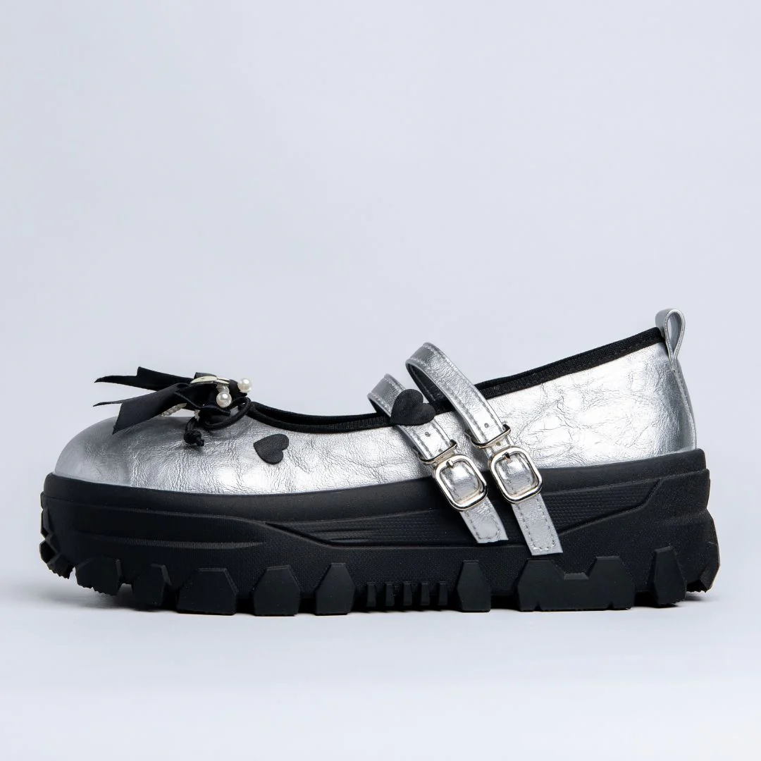 *CLEARANCE* Moonlight Silver Bunny Mary Janes Platform Sneakers - Women's - Image 4