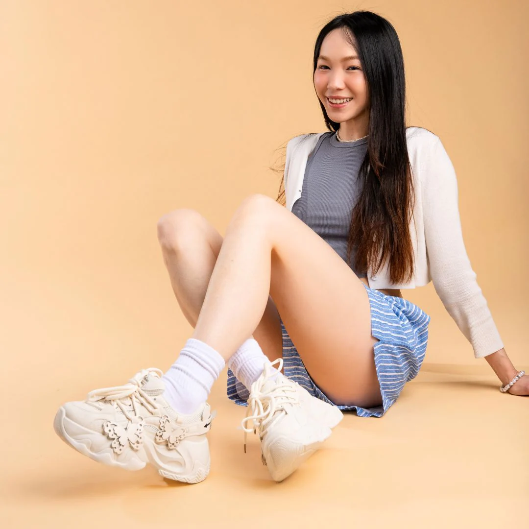 Ultra Chunky Sole Lovely Butterfly White Sneakers - Unisex - Image 5