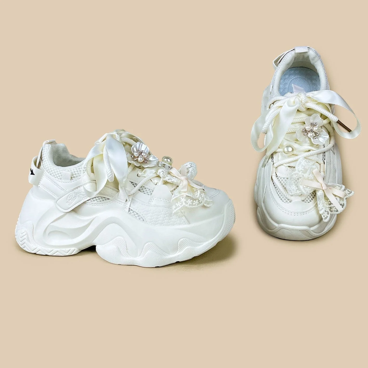 Coquette Pearl Cloud Chunky Sneakers - Unisex - Image 5